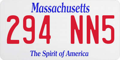MA license plate 294NN5