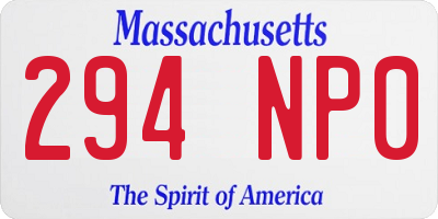 MA license plate 294NP0