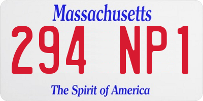MA license plate 294NP1