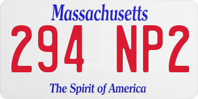 MA license plate 294NP2