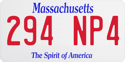 MA license plate 294NP4