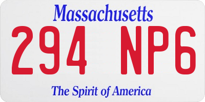 MA license plate 294NP6