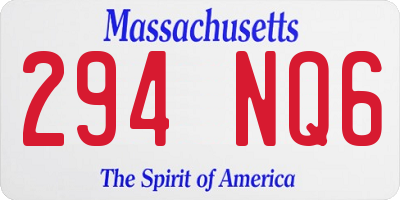 MA license plate 294NQ6