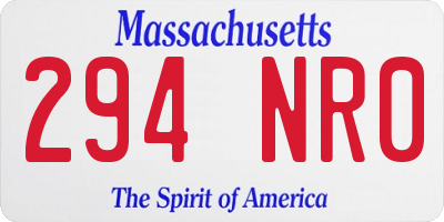 MA license plate 294NR0
