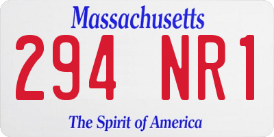 MA license plate 294NR1