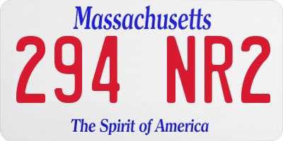 MA license plate 294NR2