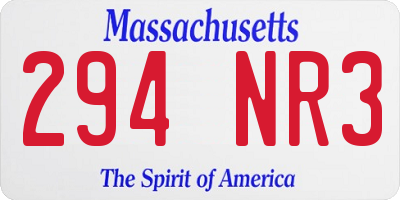 MA license plate 294NR3
