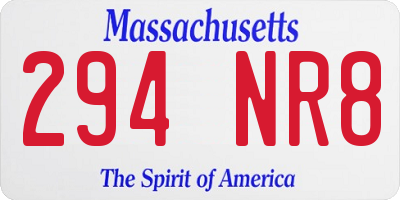 MA license plate 294NR8