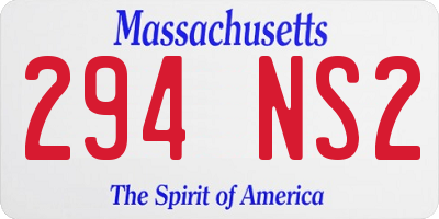 MA license plate 294NS2
