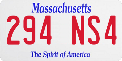 MA license plate 294NS4