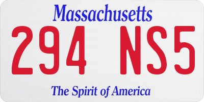 MA license plate 294NS5