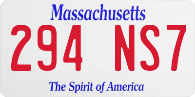 MA license plate 294NS7