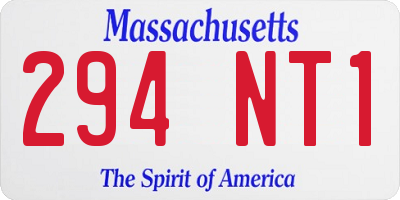 MA license plate 294NT1
