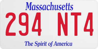 MA license plate 294NT4
