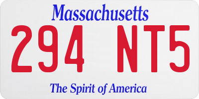 MA license plate 294NT5