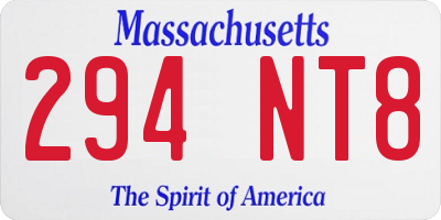 MA license plate 294NT8