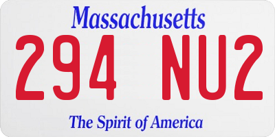 MA license plate 294NU2