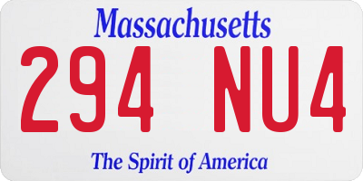 MA license plate 294NU4