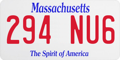 MA license plate 294NU6