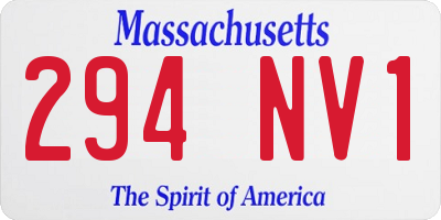 MA license plate 294NV1