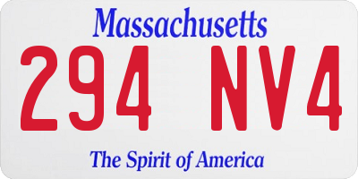 MA license plate 294NV4