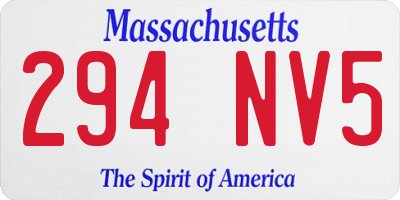 MA license plate 294NV5