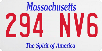 MA license plate 294NV6
