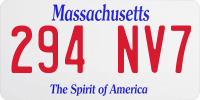 MA license plate 294NV7