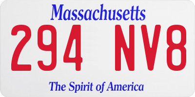 MA license plate 294NV8