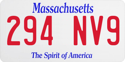 MA license plate 294NV9