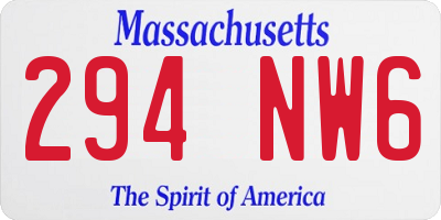 MA license plate 294NW6