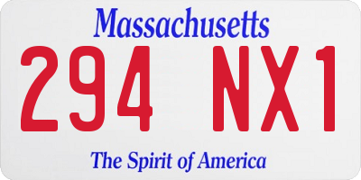 MA license plate 294NX1
