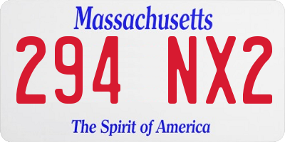 MA license plate 294NX2