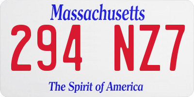 MA license plate 294NZ7