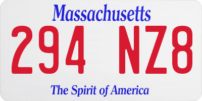MA license plate 294NZ8