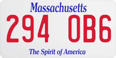 MA license plate 294OB6