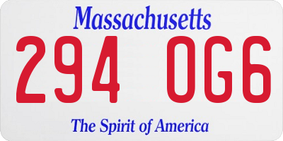 MA license plate 294OG6