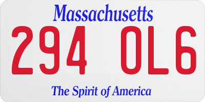 MA license plate 294OL6