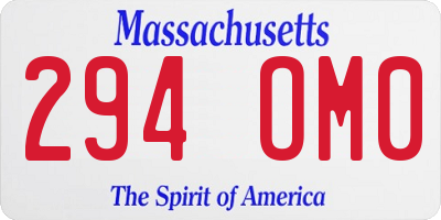MA license plate 294OM0