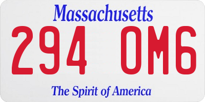 MA license plate 294OM6