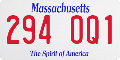 MA license plate 294OQ1
