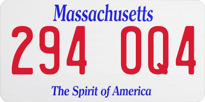 MA license plate 294OQ4