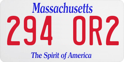 MA license plate 294OR2