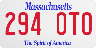 MA license plate 294OT0