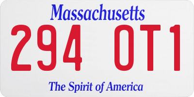 MA license plate 294OT1