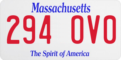 MA license plate 294OV0