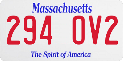 MA license plate 294OV2