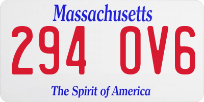 MA license plate 294OV6