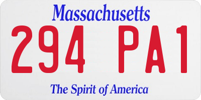 MA license plate 294PA1