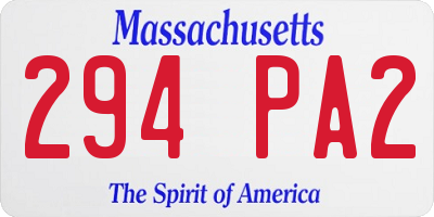 MA license plate 294PA2